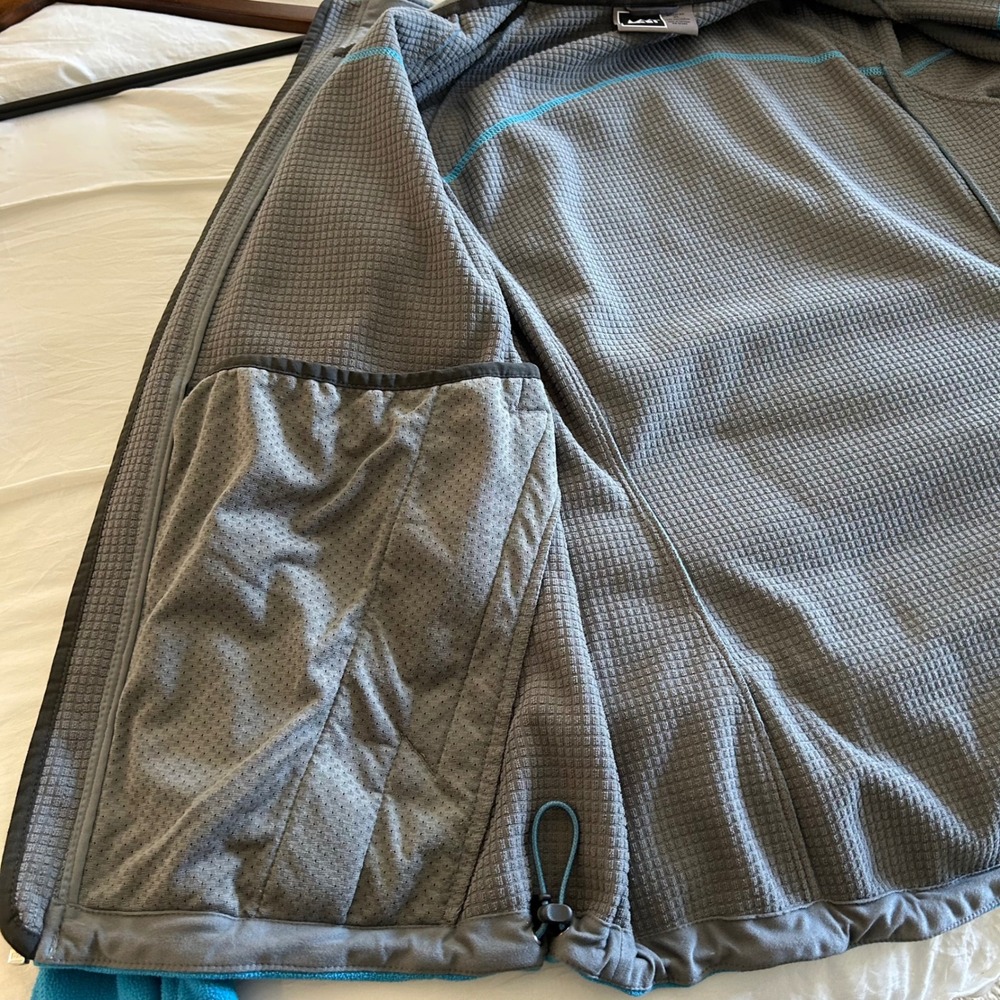 REI Womens Fleece Jacket Full Zip Blue XL Polyester Outdoors Casual Warm Layer - Picture 11 of 14